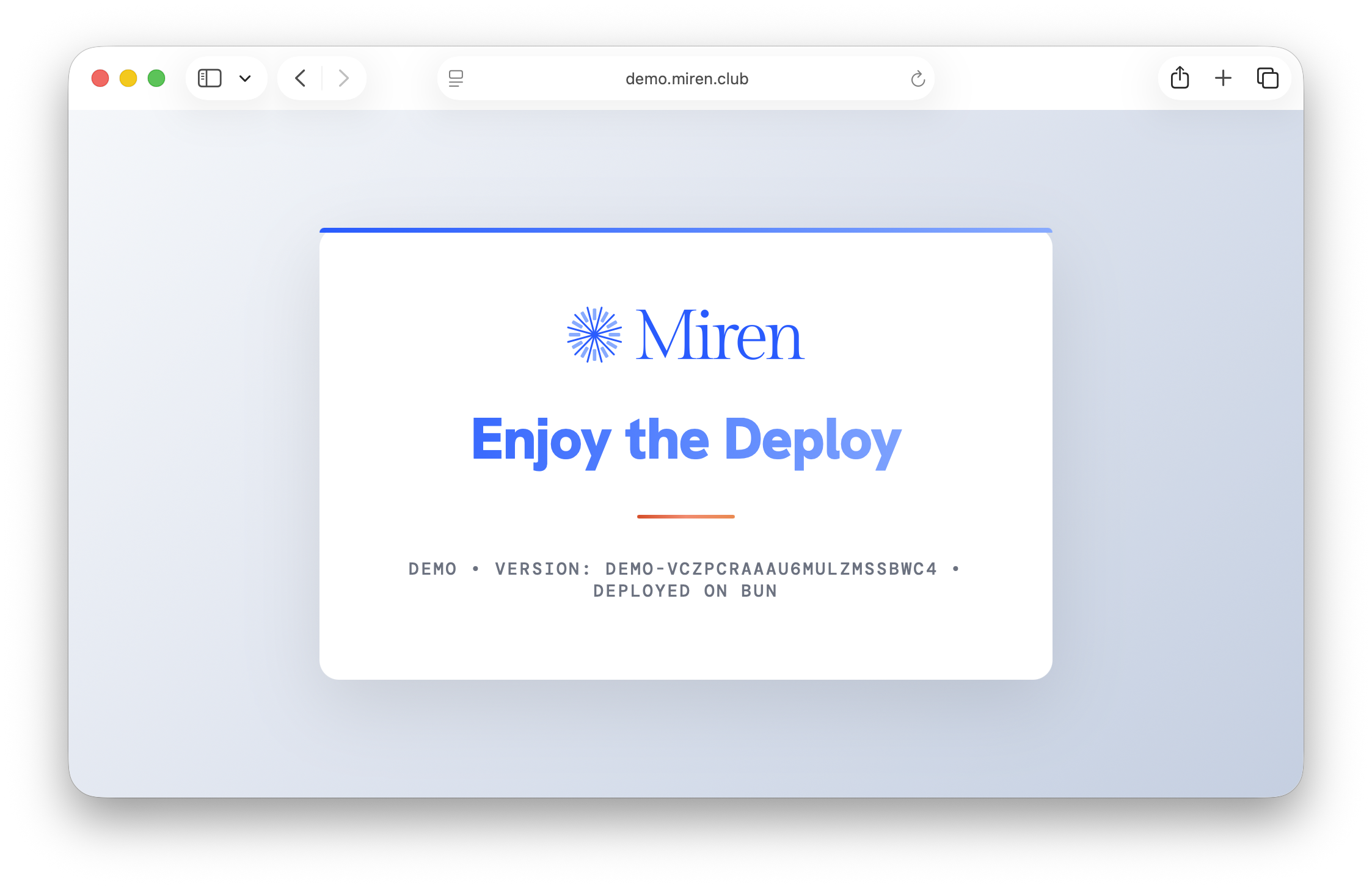 The demo app running in a browser